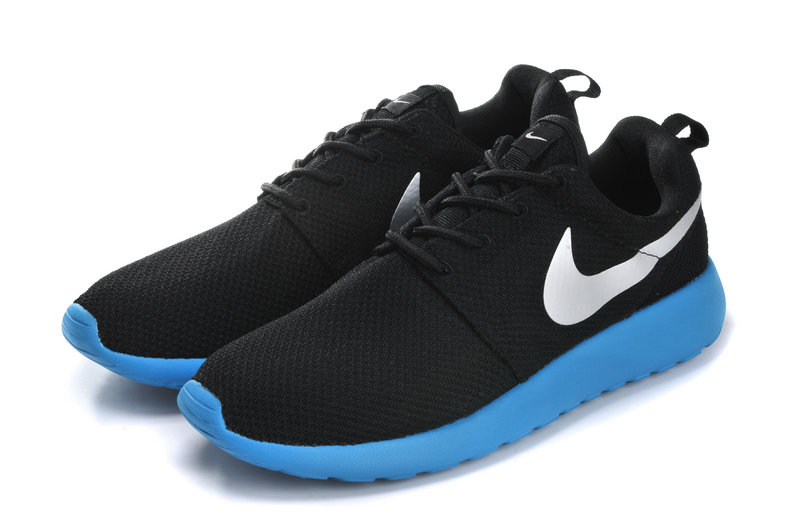 nike Roshe running chaussures hommes blanc bleu noir (4)